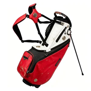 Elegant Women’s Golf Bag White & Red Lightweight Waterproof Nylon Design