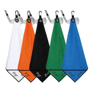 Embroidered Logo Magnetic Golf Caddie Towel with Strong Magnet Durable Heavy Duty Sports Golf Towel for Team Events