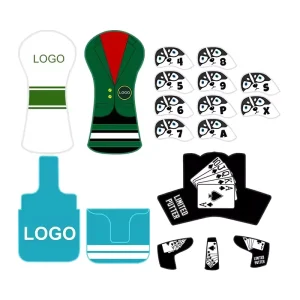 Embroidered PU Leather Custom Logo Golf Headcover Set