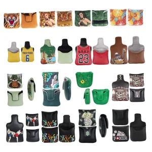 Embroidered PU Leather Large Square Mallet and Blade Putter Cover