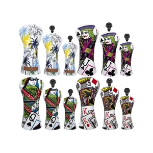 Embroidered Printed PU Leather Waterproof Golf Club Headcovers