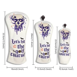 Embroidered Protective Golf Club Cover with Pumpkin Skull Pattern Iron Cap Design ZH 022 Model