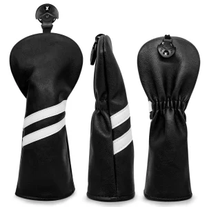 Embroidered Wood Golf Club Head Covers with Rubber String