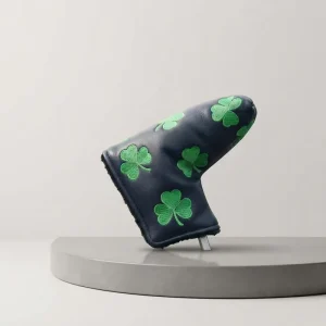 Embroidery Four Leaf Clover Golf Club Head Covers PU Leather Putter Cover Custom Blade Putter Cover with Magnet Golf Headcovers