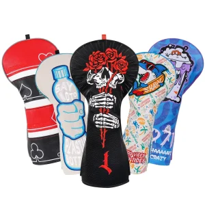 Embroidery Golf Headcovers Luxury Golf Accessories Driver Soft PU Leather Driver Head Covers Golf