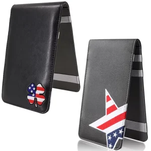 Embroidery Leather Golf Scorecard Holder Golf Accessory Scorecard Yardage Book