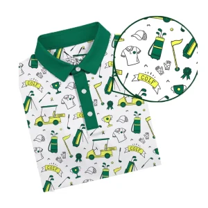 Embroidery Logo Golf Shirts High Elasticity Polyester Spandex Custom Print Button up Polo Shirts