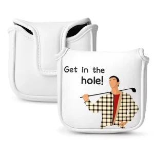 Embroidery Magnetic PU Leather Golf Mallet Putter Head Cover