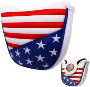 Embroidery Mallet Golf Putter Headcover PU Leather Customized Logo Waterproof Durable