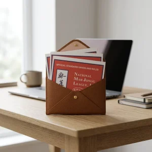 Envelope Game Card Pouch Scorecards Tickets Storage Case Portable Mahjong Wallet Bag Pu Leather Entertainment Party Accessories
