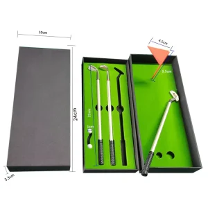 Executive Men’s Golf Gifts Set Steel Golf Pen Holder and Caddy for Valentines Stocking Gift