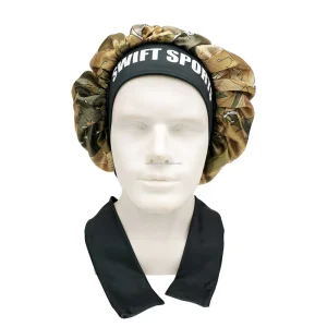 Extra Large African Print Satin Silk Bonnet for Women Hairdressing Advertising Hat with Tie for Daily Use