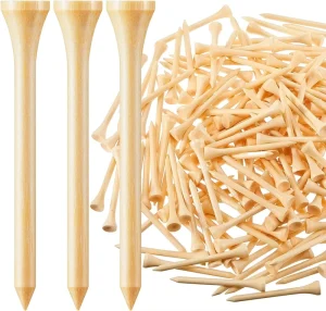 Factory 83/70mm Natural Wood Bamboo Golf Tees Pack Custom Logo Printing Golf Tees Durable Material Golf Tee