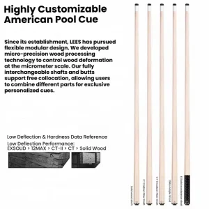Factory Billiard Cue Shaft Premium Low Deflection Maple Shaft for Pro Use