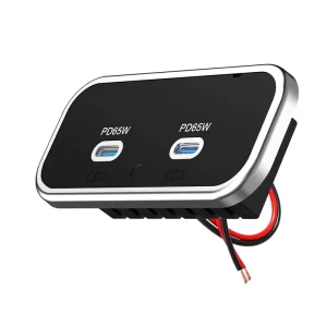 Factory Cargador Usb De 12V Oltios 24V Double 65W Type C PD 3.0 Embedded Car Charger Outlet Socket for Van Seat Vehicle Marine