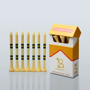 Factory Custom Bamboo Biodegradable Golf Ball Tees in Cigarette Case Box