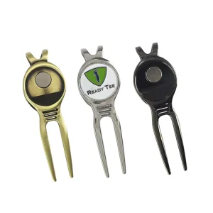 Factory Custom Black White Zinc Alloy Metal Golf Pitchfork Divot Repair Tool Other Sports Steel Accessories Bulk Other Golf