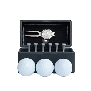 Factory Custom Custom Classic Leather Box Golf Ball Marker Hat Clip Divot Tool Tees Golf Pack Set Golf Gift Set
