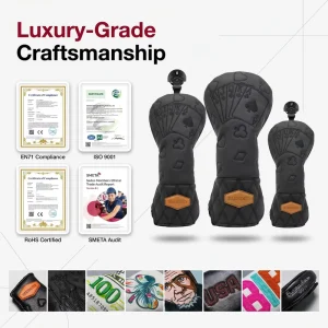 Factory Custom Embroidery Logo Golf Wood Headcover Golf Club Driver Covers Custom Golf Driver Headcover