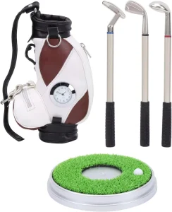 Factory Custom Golf Gifts Set Golf Pen Holder Clock Set Golf Souvenir Accessories Kit Clock Set