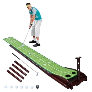 Factory Custom Golf Practice Training Aid Equipment Automatic Return System Solid Wood Putter Green with Indoor and Outdoor Putting Equipment