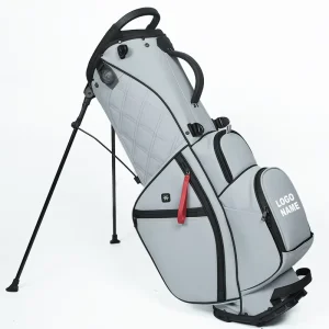 Factory Custom Logo 5/14-Way Divider Waterproof PU Leather Golf Stand Bag Gray White Black