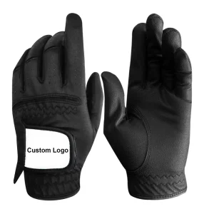 Factory Custom Logo Breathable Black White Golf Gloves Left Hand Right Hand Microfiber for Women and Men Cycling