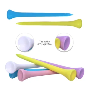 Factory Custom Logo Multicolor Eco Friendly Lightweight 83mm Plastic PP Golf Tees Durable Cup Top Design Bamboo Wood Material