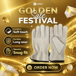 Factory Custom Logo Ultra Soft Genuine Sheep Leather Five Finger Full Smooth Comfortable Texture Movers Drivers Gloves