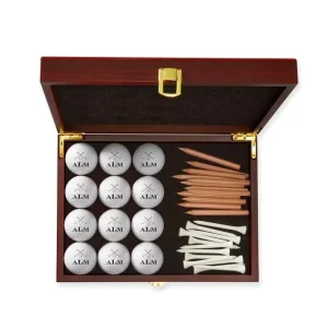 Factory Custom Make Wood Golf Ball Accessories Gift Set Box case