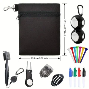 Factory Custom Professional Zippered Golf Ball Bag with Metal Buckle Golf Bag Accessories Portable and Lightweight Storage Pouch