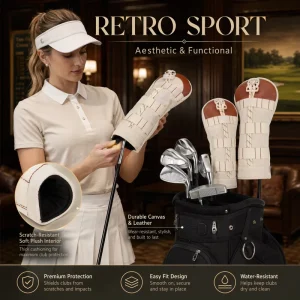 Factory Custom logo Golf Head Cover Wear-resistant Retractable Cleat Club Covers Drivers Fairway UT Golf Headcover