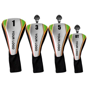 Factory Customizable Golf Club Head Covers Driver Fairway Wood Hybrid Putter Assorted Custom Logo Headcover Set