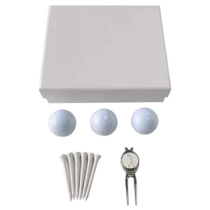 Factory Customized Logo Golf Accessories White Gift Set Golf Fork Golf Wooden Tee Gift Set