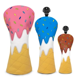 Factory Design Custom PU Leather Golf Headcover Elastic Band Driver Head Cover for Golf Club