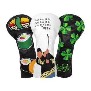 Factory Design Golf Wood Club Cover Pu Leather Golf Headcover Driver Cover With Logo Embroidery