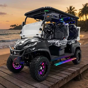 Factory Direct 4 Seater Electric Golf Car Four Wheeled Golf Cart With Color LED Lamp Off Road Golf Car