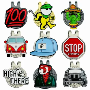Factory Direct Custom Durable Waterproof Printing Zinc Alloy Golf Ball Markers
