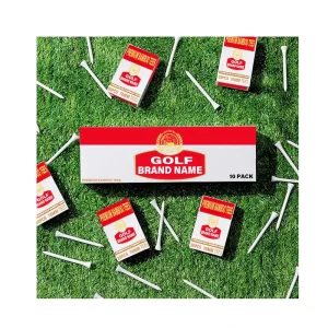 Factory Direct Custom Logo 83mm Wood Bamboo Golf Tee Personalized 10pack Cigarette Box Golf Tee