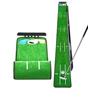 Factory Direct Indoor Golf Putting Green Trainer Practice Mat Wood Golf Training Aid