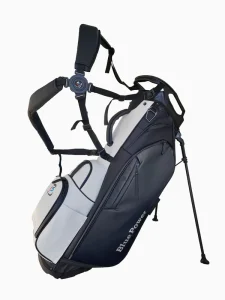 Factory Direct Lightweight Large Capacity Double Shoulder Golf Bag Stand Up Customizable Black White Color Block PU Material