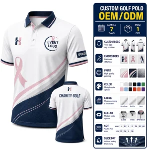 Factory Direct Lightweight Long Sleeve Golf Shirt Custom Print Golf Shirt for Golf Team Apparel