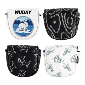 Factory Direct Magnetic Close Center Shafted Golf Putter Head Cover Embroidery Animal Golf Mallet Putter Head Cover