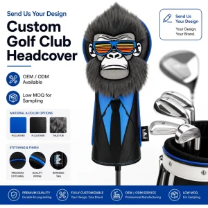 Factory Direct PU Leather Golf Headcover Water Resistant Custom Animal Design OEM Bulk Order Club Protector