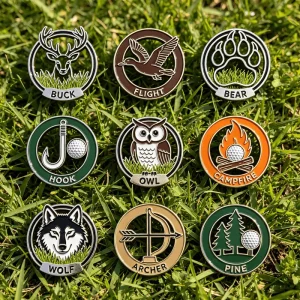 Factory Direct Price Custom Made Golf Ball Markers Funny Ball Markers Golf Golf Ball Marker Metal Blank