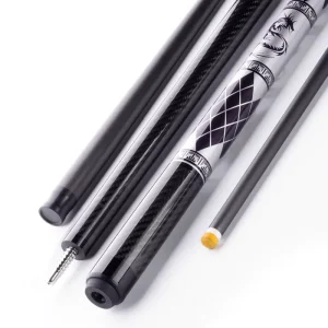 Factory Direct Sale Carbon Fiber Shaft Stainless Steel Joint Piano Finish Multi layered Dermal Tip Snooker Billiard Pool Cue