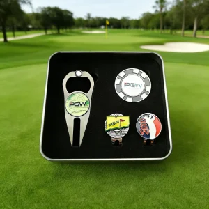Factory Direct Sale Luxury Custom Golf Gift Set Bottle Opener Divot Tool Custom Magnetic Golf Ball Marker