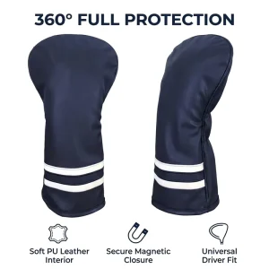 Factory Direct Soft Genuine Leather Golf Club Headcovers for Driver, Fairway Wood, Hybrid, and Iron