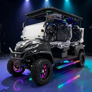 Factory Direct Unique 4-Seater Electric Golf Cart Four-Wheeled with Color LED Lamps Off-Road CE Certified