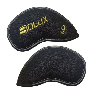 Factory Direct Vintage Custom Magnetic Golf Iron Head Covers with Logo Embroidered Leather